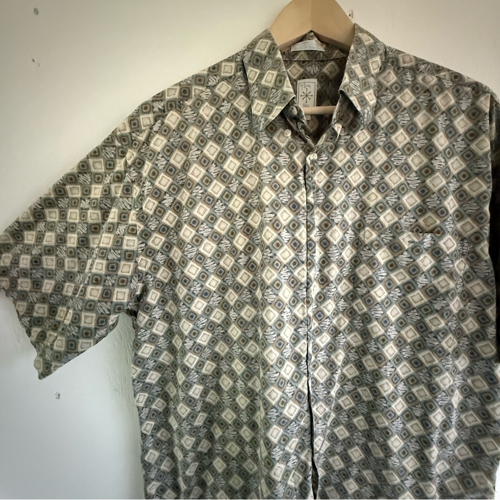 Vintage Men's Geometric Pattern Shirt